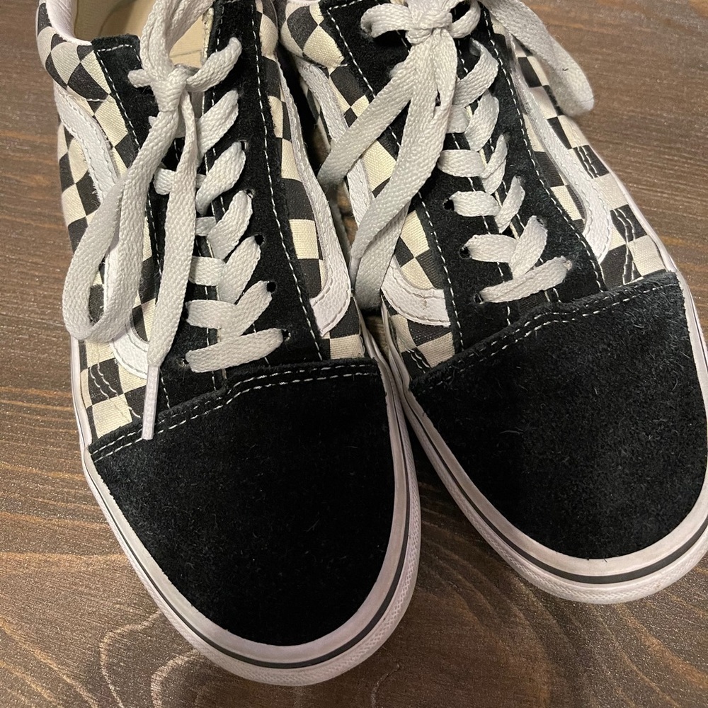 Vans Primary Check Old Skool Black/Wt. Size 7/5.5 - image 2